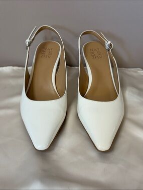 Naturalizer Tansy Slingback Heels – Size 8.5 – White Pattern Leather – BNWOT